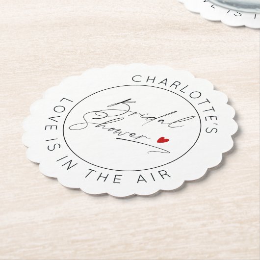 Moderne srcipt Valentijnsdag Bruidsfeestje Kartonnen Onderzetters (Gekanteld)