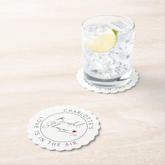 Moderne srcipt Valentijnsdag Bruidsfeestje Kartonnen Onderzetters (Insitu)