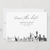 Moderne St. Augustine Florida bruiloft Save the Da Kaart (Voorkant)