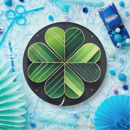Moderne St. Patrick's Day Green Shamrock Papieren Bordje (Feest)