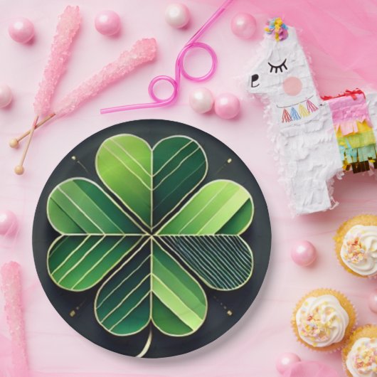 Moderne St. Patrick's Day Green Shamrock Papieren Bordje (Feest)