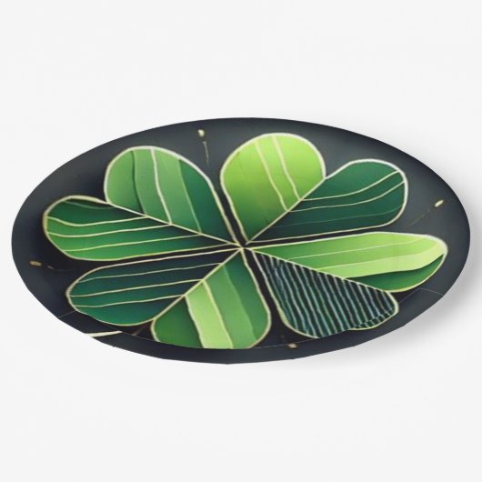 Moderne St. Patrick's Day Green Shamrock Papieren Bordje (Gekanteld)