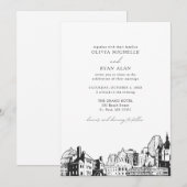 Moderne St. Paul Skyline Zwart & Wit Bruiloft Kaart (Voorkant / Achterkant)