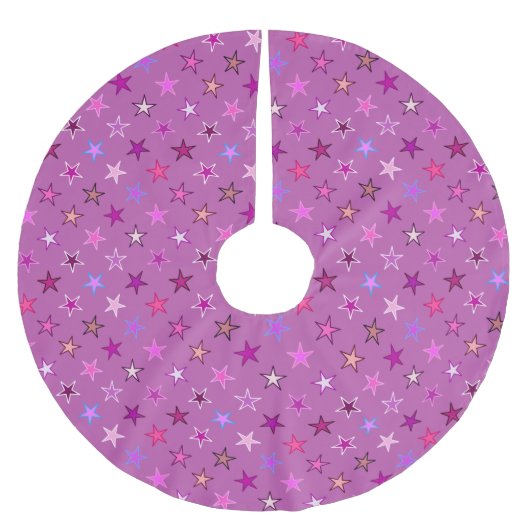Moderne staarten, Violet, Plum en Pink Kerstboom Rok (Voorkant)
