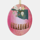 Moderne  staatskaart Oklahoma - Snoep roze Keramisch Ornament (Rechts)