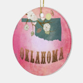 Moderne  staatskaart Oklahoma - Snoep roze Keramisch Ornament (Links)