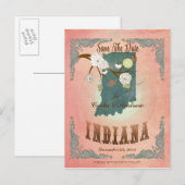 Moderne  staatskaart van Indiana — Pastel Peach Aankondigingskaart (Voorkant / Achterkant)