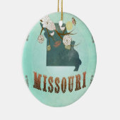 Moderne  staatskaart van Missouri - Turquoise Blue Keramisch Ornament (Rechts)
