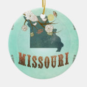 Moderne  staatskaart van Missouri - Turquoise Blue Keramisch Ornament (Voorkant)