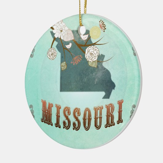 Moderne  staatskaart van Missouri - Turquoise Blue Keramisch Ornament (Links)