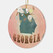 Moderne staatskaart voor Georgië - Pastel Peach Keramisch Ornament (Links)