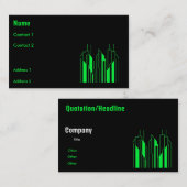 Moderne stad - Neon groen zwart Visitekaartje (Voorkant / Achterkant)