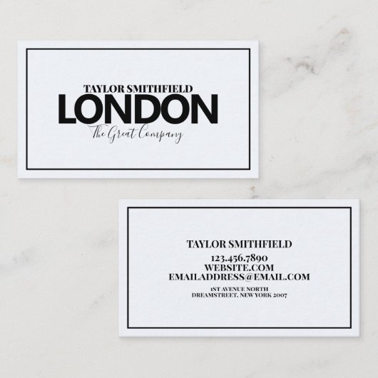 MODERNE STAD NIEUW VISITEKAARTJE (Voorkant / Achterkant)