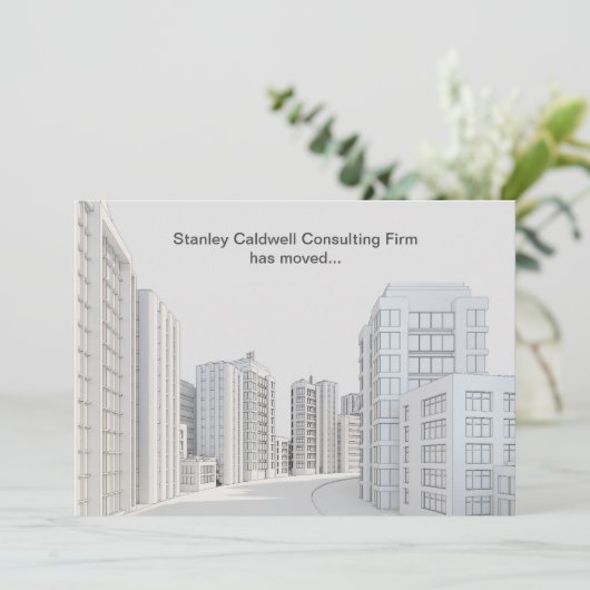 Moderne Stadsarchitectuur Aangepaste Zakelijke Ver Aankondiging (Staand voorkant)