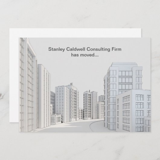 Moderne Stadsarchitectuur Custom Business Moving Aankondiging (Voorkant / Achterkant)