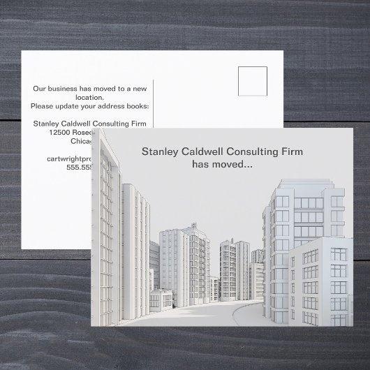 Moderne Stadsarchitectuur Custom Business Moving Briefkaart