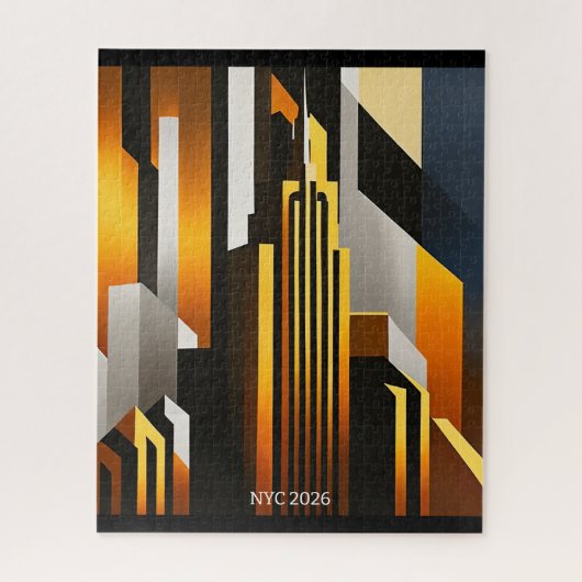 MODERNE STADSGEZICHT METROPOOL ART DESIGN LEGPUZZEL (Verticaal)