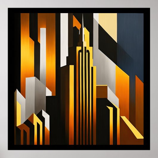MODERNE STADSGEZICHT METROPOOL ART DESIGN POSTER (Voorkant)