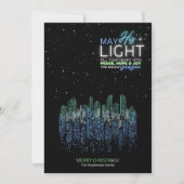Moderne stadsgezicht Religieuze Kerst Kaart (Voorkant)