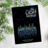 Moderne stadsgezicht Religieuze Kerst Kaart