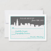 Moderne Stadsgezicht RSVP Ontvangstkaarten Kaartje (Voorkant)