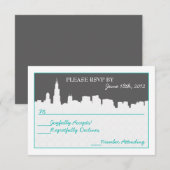 Moderne Stadsgezicht RSVP Ontvangstkaarten Kaartje (Voorkant / Achterkant)