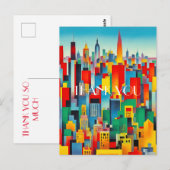 Moderne stadsgezicht skyline briefkaart (Voorkant / Achterkant)