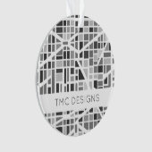 Moderne stadskaart grijs wit architecturaal ontwer ornament (voorkant)