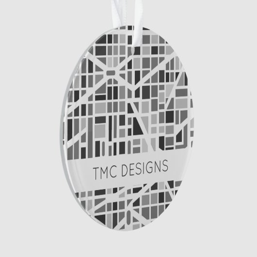 Moderne stadskaart grijs wit architecturaal ontwer ornament (voorkant)