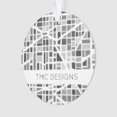 Moderne stadskaart grijs wit architecturaal ontwer ornament (voorkant)