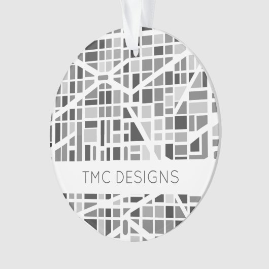 Moderne stadskaart grijs wit architecturaal ontwer ornament (voorkant)