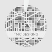 Moderne stadskaart grijs wit architecturaal ontwer ornament (voorkant)