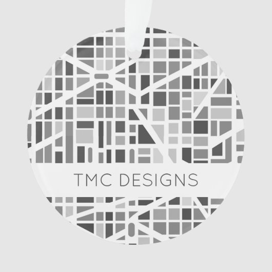 Moderne stadskaart grijs wit architecturaal ontwer ornament (voorkant)