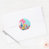 Moderne Stadslandschap van Papiercollage Ronde Sticker (Envelop)