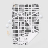 Moderne stadsplattegrond Monogram INITIALEN Archit Golfhanddoek (Insitu)
