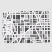 Moderne stadsplattegrond Monogram INITIALEN Archit Golfhanddoek (Horizontaal)