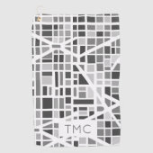 Moderne stadsplattegrond Monogram INITIALEN Archit Golfhanddoek (Voorkant)