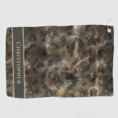 Moderne stadsretrovio Camo Golfer Monogrammed Name Golfhanddoek (Horizontaal)