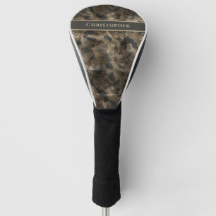 Moderne stadsretrovio Camo Golfer Monogrammed Name Golfheadcover