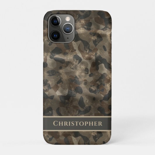 Moderne stadsvernieuwing Camo Monogrammed Name Case-Mate iPhone Case (Achterkant)