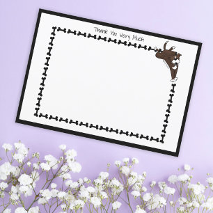 Moderne Staffy Lab hond Bot Zwart Wit Plat Bedankkaart