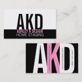 Moderne Staging Visitekaartje roze zwart (Voorkant / Achterkant)