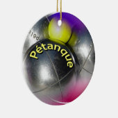 Moderne stalen ballen Petanque ontwerp Keramisch Ornament (Rechts)