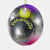 Moderne stalen ballen Petanque ontwerp Keramisch Ornament (Links)