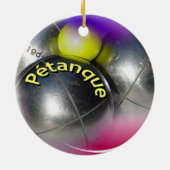 Moderne stalen ballen Petanque ontwerp Keramisch Ornament (Achterkant)