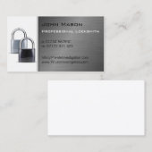 Moderne stalen padlock, Locksmith Visitekaartje (Voorkant / Achterkant)