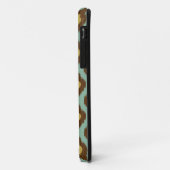 Moderne stammenikat blauw geel modern Case-Mate iPhone case (Achterkant/links)