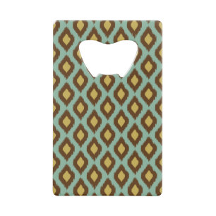 Moderne stammenikat blauw geel modern creditkaart flessenopener