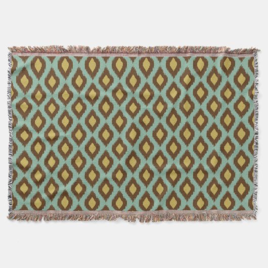 Moderne stammenikat blauw geel modern deken (Voorkant)