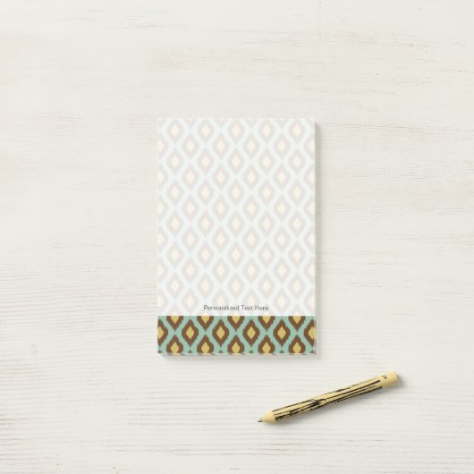 Moderne stammenikat blauw geel modern post-it® notes (Op bureau)